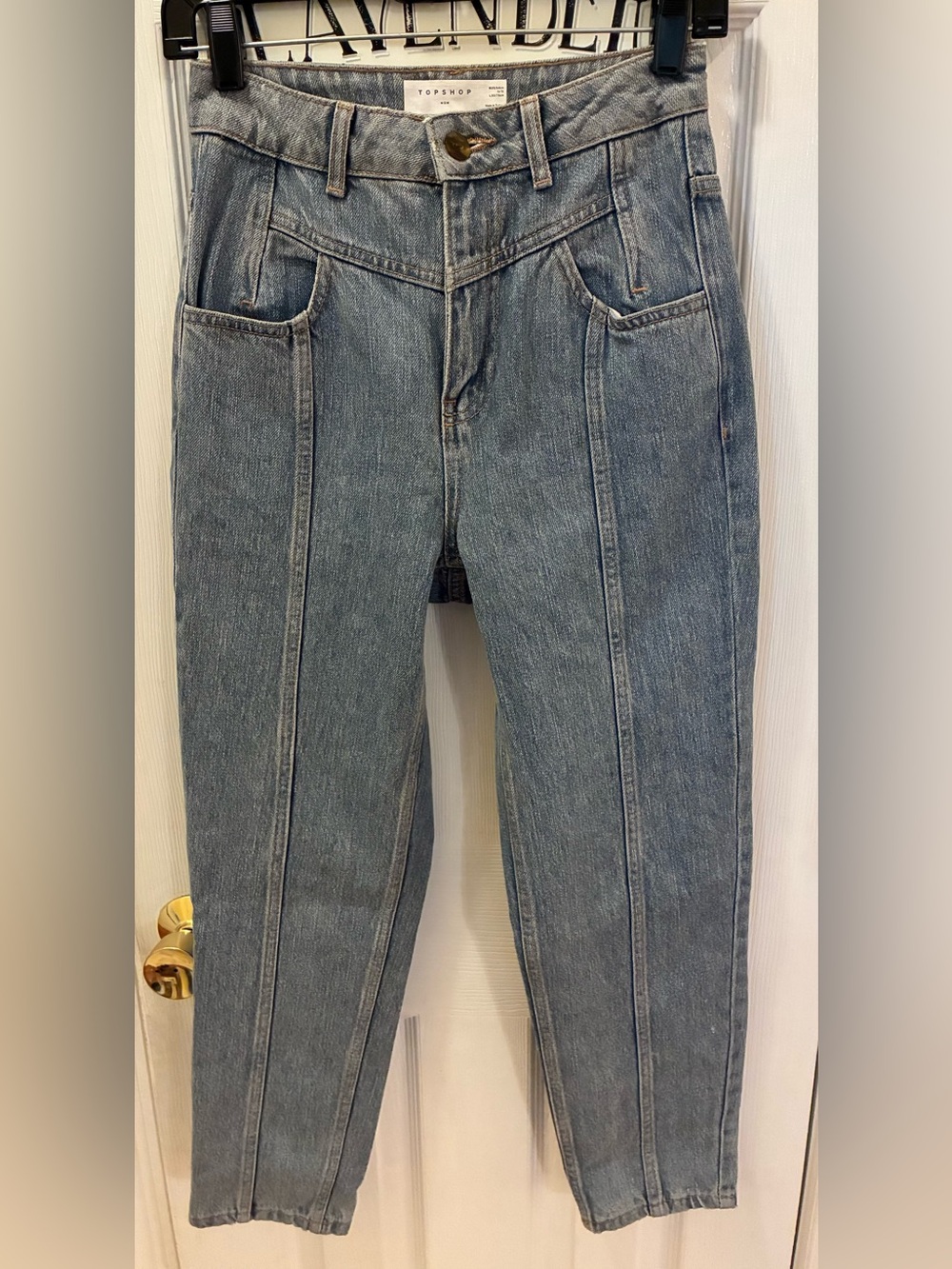 Topshop Light Blue Mom Jeans with Front Seams NWOT